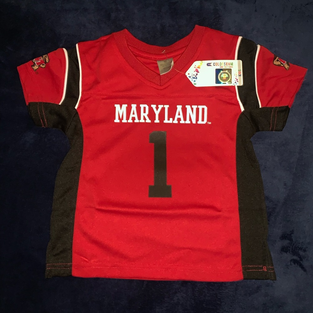 Colosseum Kids Red and Black Maryland Jersey